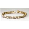 Image 2 : APPRAISED @ $3000.00 14KT YELLOW AND WHITE GOLD DIAMOND BRACELET.