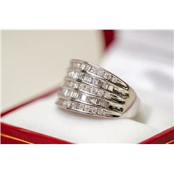 APPRAISED @ $1500.00 10KT WHITE GOLD DIAMOND RING. SIZE 7.5