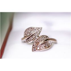 APPRAISED @ $1000.00 10KT WHITE GOLD DIAMOND RING. SIZE 8