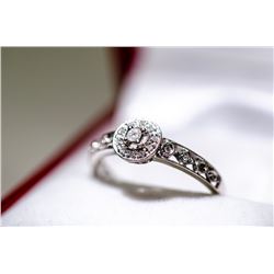 APPRAISED @ $650.00 10KT WHITE GOLD DIAMOND RING. SIZE 8