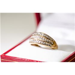 APPRAISED @ $1000.00 10KT YELLOW GOLD DIAMOND RING. SIZE 7