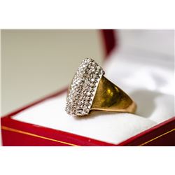 APPRAISED @ $1800.00 10KT YELLOW AND WHITE GOLD DIAMOND RING. SIZE 7