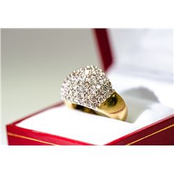 APPRAISED @ $4000.00 10KT YELLOW & WHITE GOLD DIAMOND RING. SIZE 7.5