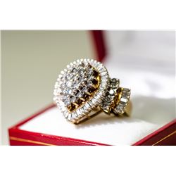 APPRAISED @ $4200.00 10KT YELLOW & WHITE GOLD FANCY CUT DIAMOND RING