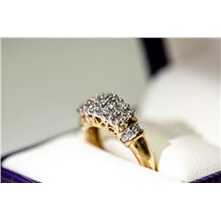 APPRAISED @ $3000.00 14KT YELLOW AND WHITE GOLD DIAMOND RING. SIZE 7