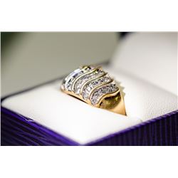 APPRAISED @ $2000.00 14KT YELLOW GOLD DIAMOND RING. SIZE 6