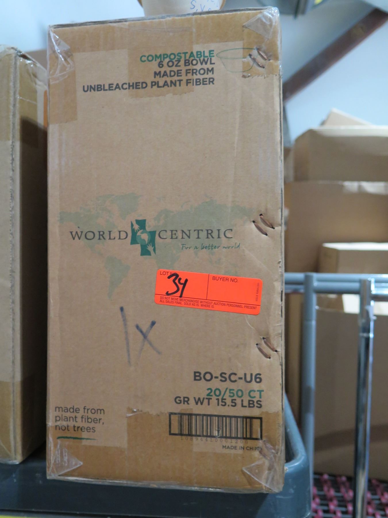 Box World Centric BOSCU6 Fiber 6 oz Barrel Bowls 20/50 Count