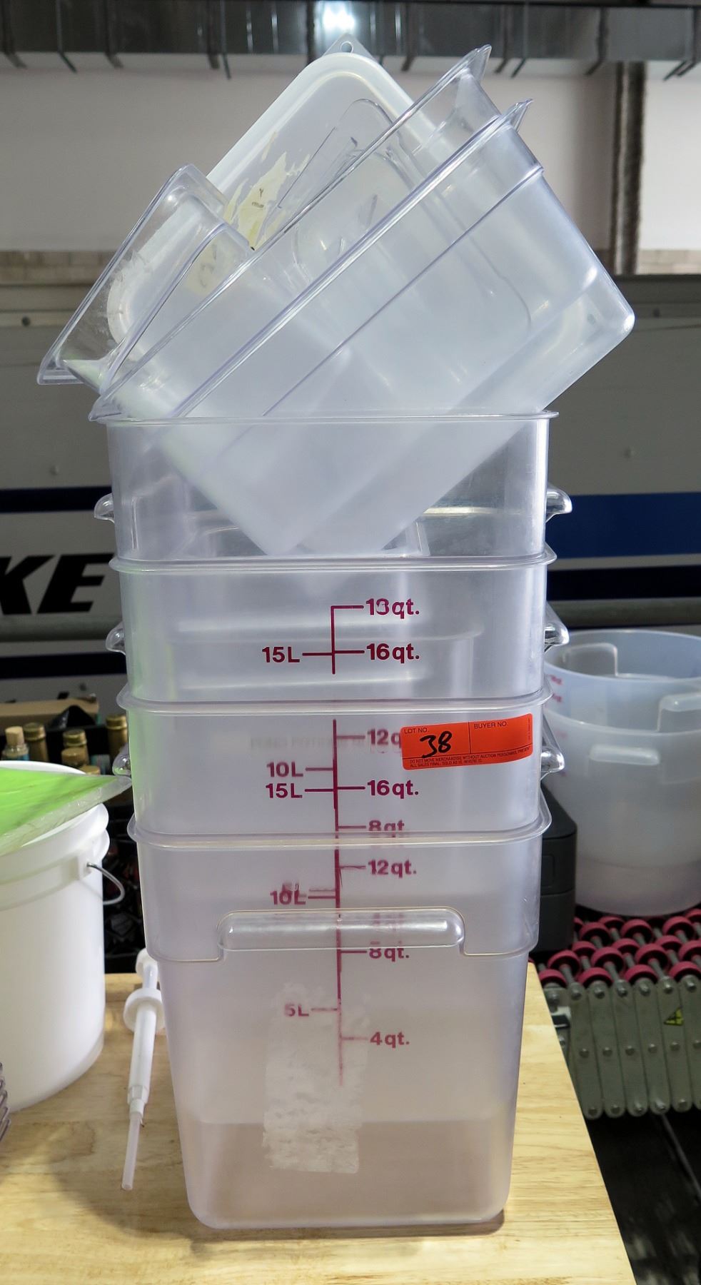Multiple Square Plastic Measuring Containers: 18qt / 12qt, etc