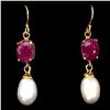 Image 1 : Natural Pearl & Ruby Earrings