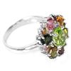 Image 3 : NATURAL GREEN PERIDOT & MULTI COLOR TOURMALINE Ring