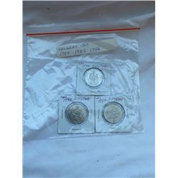 .50c piece Canadian coins lot of 3