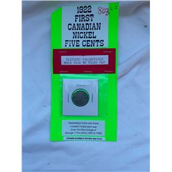 1922 Canadian nickel