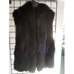 BLACK DYED FOX VEST