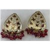 Image 2 : Vintage Cloisonne Clip On Earrings With Beads