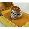 Image 2 : Outstanding Top Quality Sterling Silver Men's Amber Ring Size 11, Weighs 24g