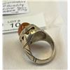 Image 3 : Outstanding Top Quality Sterling Silver Men's Amber Ring Size 11, Weighs 24g