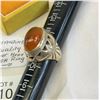 Image 4 : Outstanding Top Quality Sterling Silver Men's Amber Ring Size 11, Weighs 24g