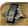 Image 2 : Art Deco Sterling. Silver Ring With Black Onyx, Size 7.25