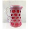 Image 2 : Vintage 1940's Fenton Cranberry Opalescent Coin Dot Creamer/Pitcher, 4" T, Great Condition