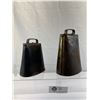 Image 2 : 2 Antique Cow Bells With Handles, Normal Wear, Great Condition