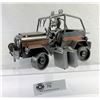 Image 1 : Heinz And Kunst Jeep Metal Sculpture With Figure, 2 Metal Gas Cannisters And Tow Winch, Measures 9"L