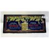 Image 1 : Original Tiger Brand Olive Oil Tin Sign, Nicely Framed To Preserve Condition
