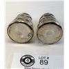 Image 4 : .925 Mexico Sterling Silver Overlay Glass Salt And Pepper Shakers, Etched Floral