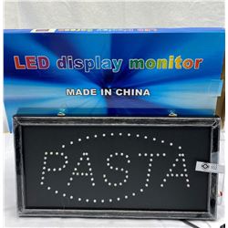 New LED Light Up Display Sign "Pasta", 19"x10"