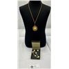 Image 1 : Beautiful Vintage Carved Rose Necklace, Bracelet And Earrings Set