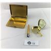 Image 2 : Vintage Leather Cigarette Case, Personal Ashtray And Komatsu Lighter