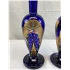 Image 2 : Victoria Vase With Handle, 1 Chip, Hand Painted Cobalt Blue