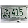 Image 1 : 1974 Yukon License Plate, Low Number