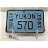 Image 1 : 1961 Yukon Trailer License Plate, Low Number