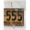 Image 3 : 1930 Ontario License Plate, Low Number