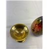Image 3 : Glass Eye Studio, Iridescent Paperweight And Brass Hosley Stand, Signed Ges, 1993