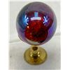 Image 4 : Glass Eye Studio, Iridescent Paperweight And Brass Hosley Stand, Signed Ges, 1993