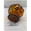 Image 3 : 1950's Oil Lamp With Glass Amber Crown Base