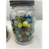 Image 2 : 2 Vintage Canning Jars Full Of Old Marbles