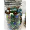 Image 3 : 2 Vintage Canning Jars Full Of Old Marbles