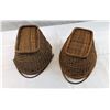 Image 2 : 2 Vintage Woven Baskets, 12.5"x9.5"x9.34"
