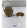 Image 1 : 2 Vintage Miniature Baskets 1 An Open Basket Other Is Lidded