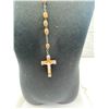 Image 2 : Vintage Rosary Wooden Beads Eross Wood With Metal, Jerusalem