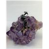 Image 2 : Natural Amethyst Paper Weight With Miniature Miner On Top, Lovely Collectible Piece, 2"x2.5"