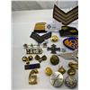 Image 2 : Vintage Lot Of Military Buttons, Cloth Badges, Cap Badges, Etc.