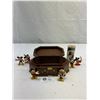 Image 2 : Very Nice Inlayed Wooden Box With Vintage Mickey Mouse Figures