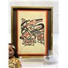 Image 2 : Nice Framed Native Richard Hunt Print Plus Vintage Native Doll