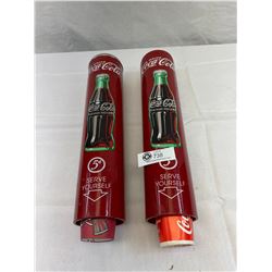 2 Coca-Cola Wall Hanging Dixie Cup Dispensers