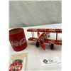 Image 3 : Custom Made Coca-Cola Airplane Made From Cans Plus 2 Cup Holders And Coca-Cola Luggage Tag