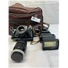 Image 2 : Nice Vintage Camera With Flash And Lens In Camera Bag, Zenit EM