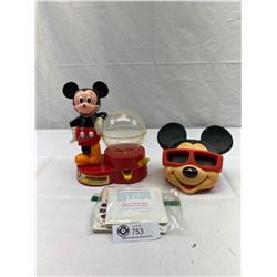 Vintage Mickey Mouse Gumball Machine With Mickey Mouse Viewfinder With View master Slides